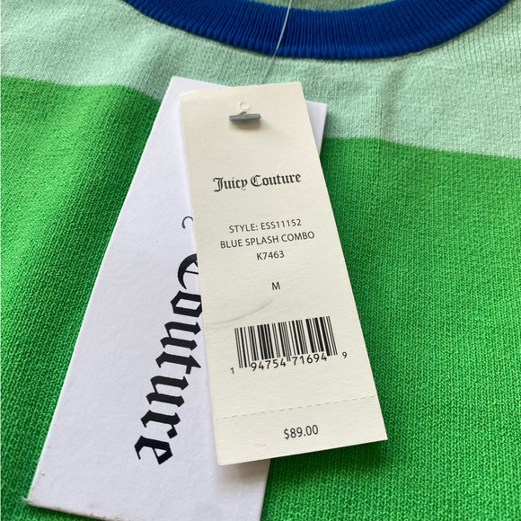 Juicy Couture cropped color block sweater blue green colorway new with tags - Picture 8 of 9